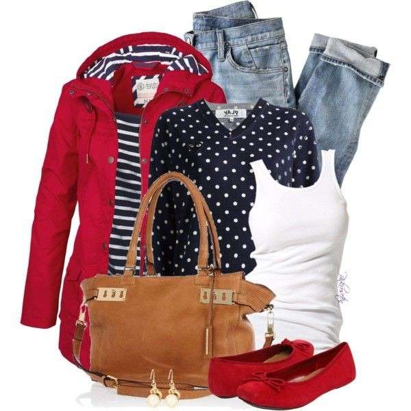 Look casual con caban rosso