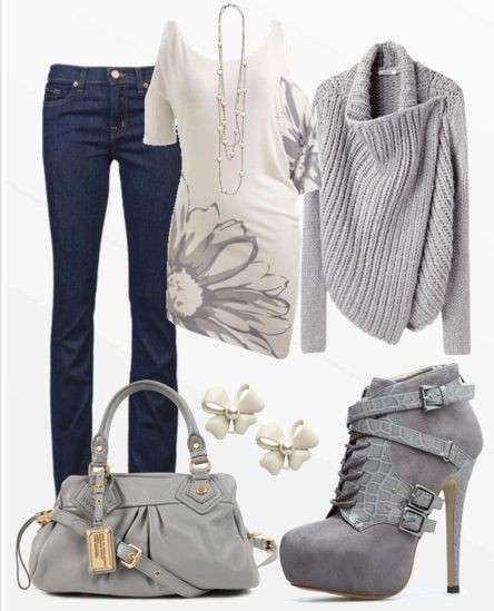 Look casual in bianco e grigio