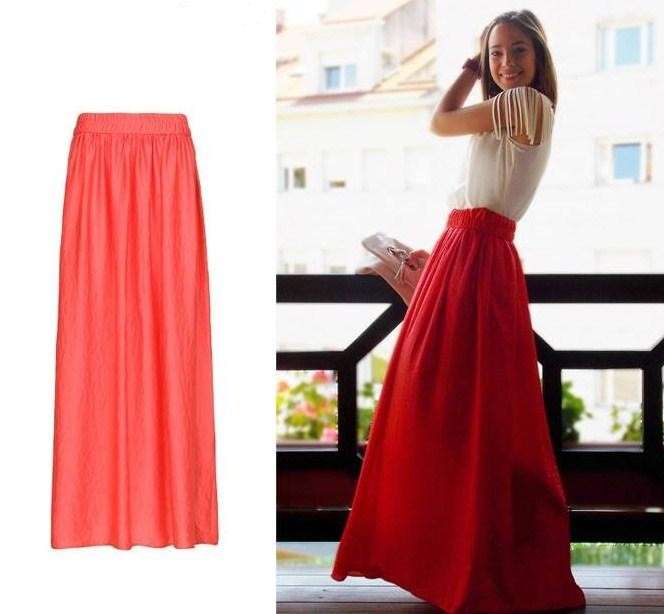 Look con longskirt colorata