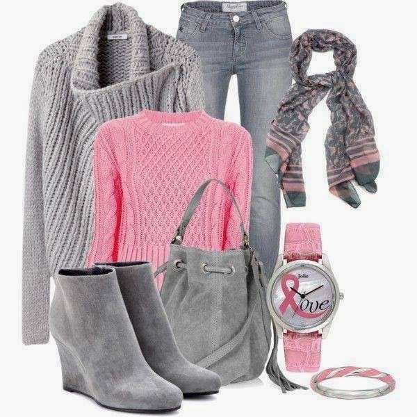 Look in grigio e rosa