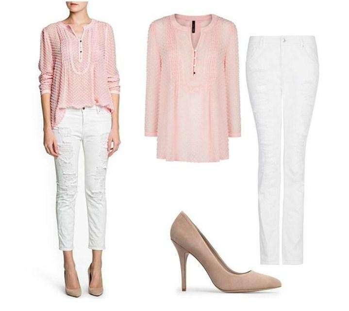 Look romantico rosa e bianco