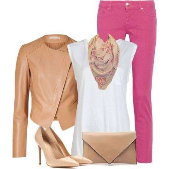 Look rosa e beige