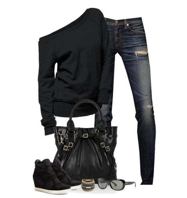 Look sporty chic con sneakers e accessori neri