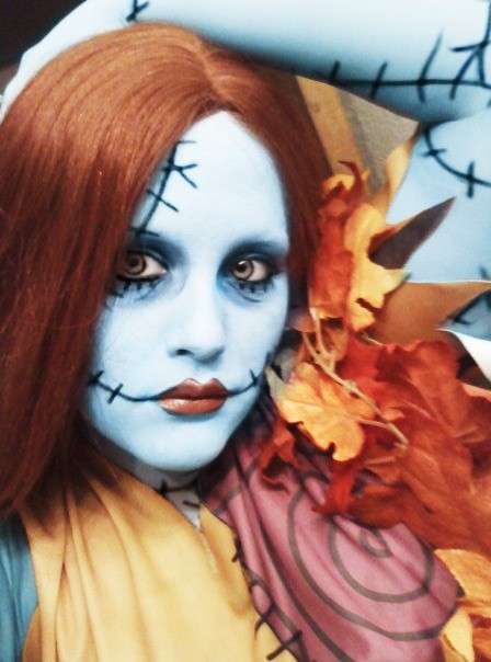 Make up ispirato a Sally di The Nightmare Before Christmas