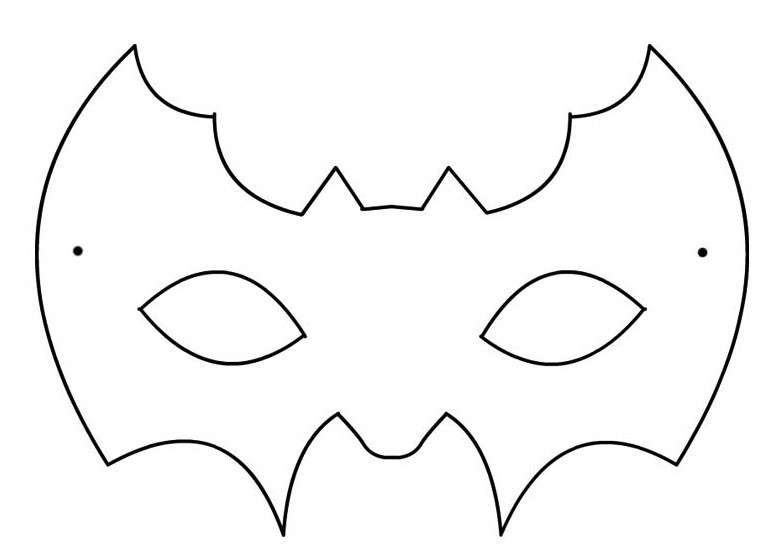 Maschera da pipistrello da colorare