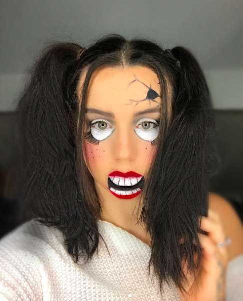 Trucco per Halloween da bambola killer