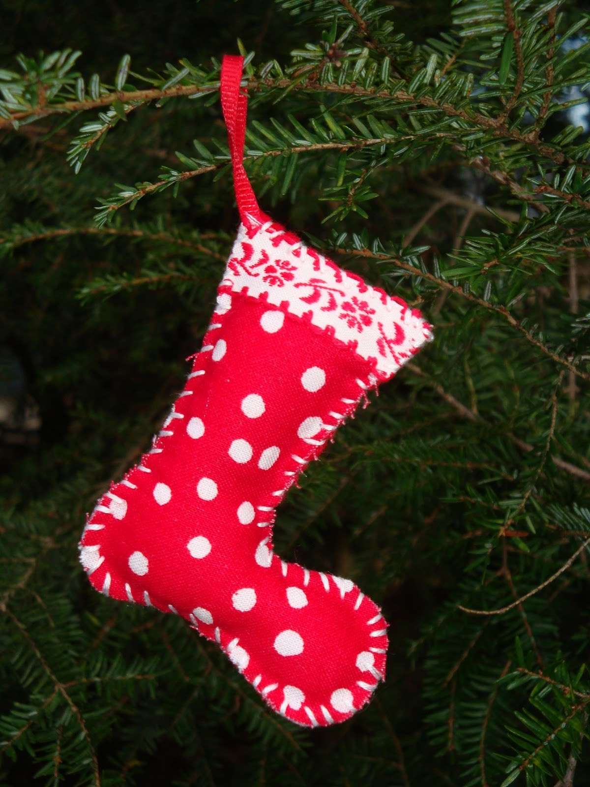Calza di stoffa natalizia per l'albero