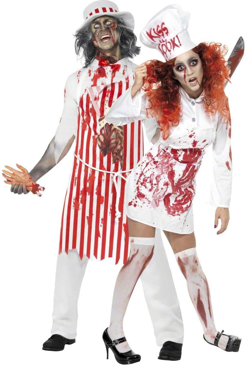Costumi da zombie in rosso e bianco