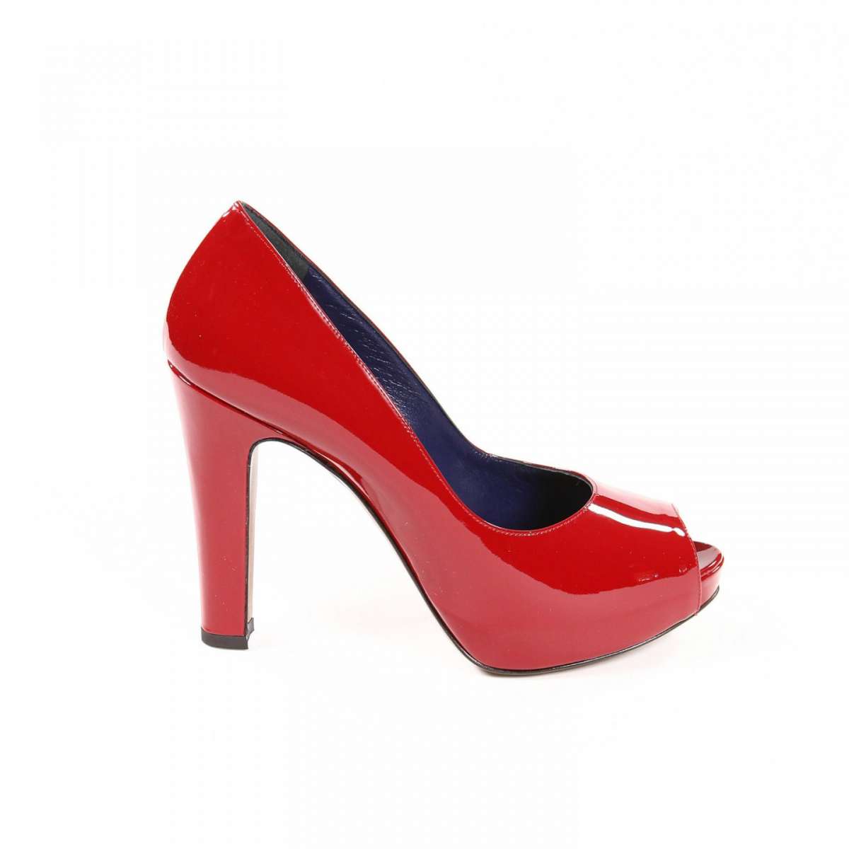 Peep-toe in vernice rossa Pollini