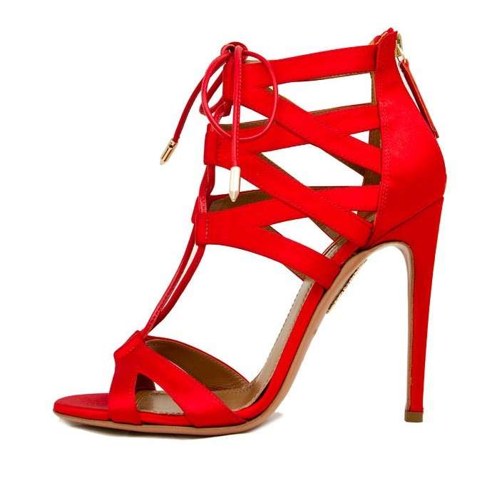 Sandali Aquazzura cage rossi
