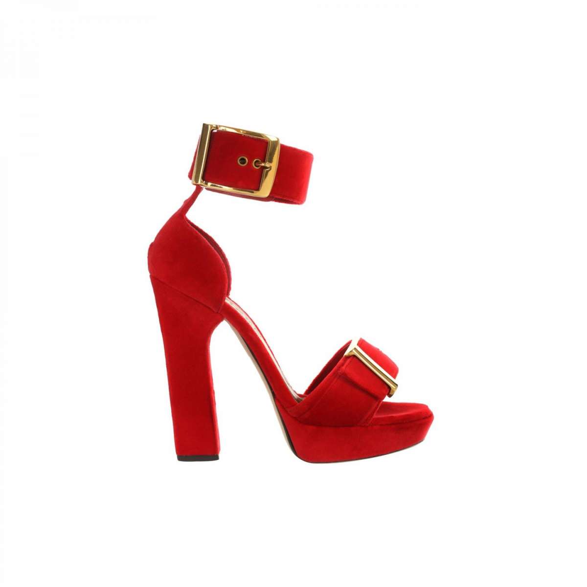 Sandali rossi in suede Alexander McQueen