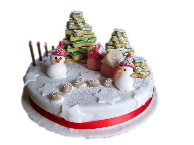 Torta di Natale con i pupazzi di neve