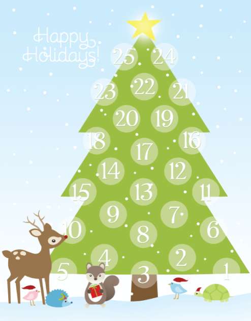 Albero come calendario dell'Avvento