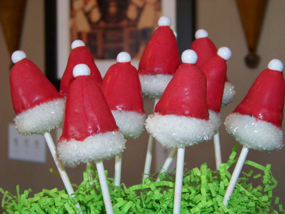 Cake pops cappello di Babbo Natale
