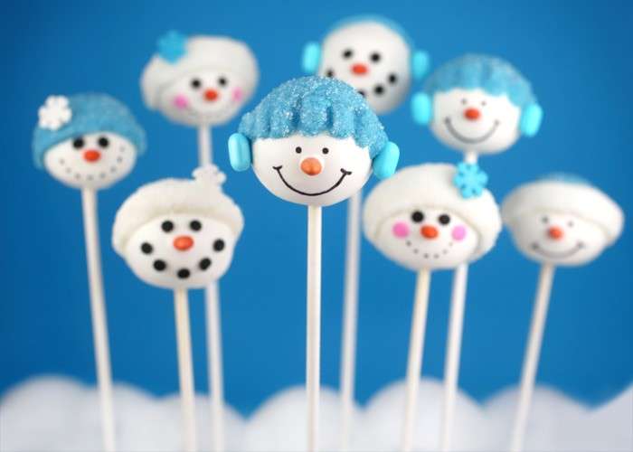 Cake pops pupazzi di neve