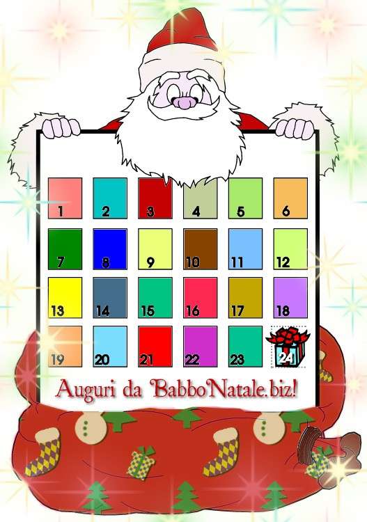 Calendario dell'Avvento coloratissimo