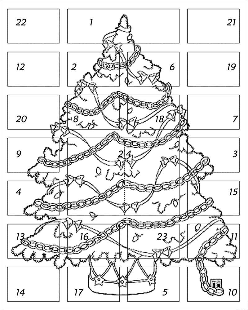 Calendario dell'Avvento con l'albero