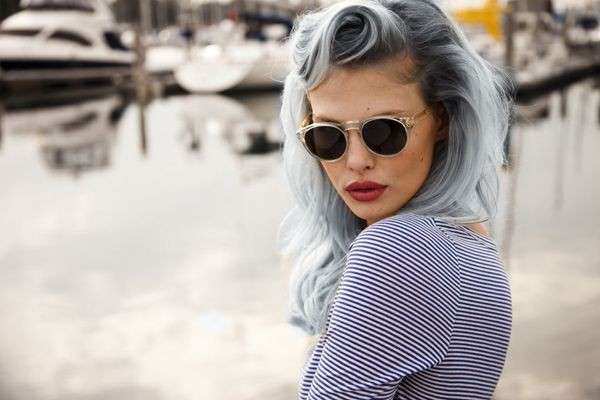 Capelli vintage color grigio blu