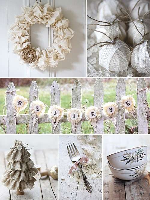 Decorazioni natalizie shabby chic