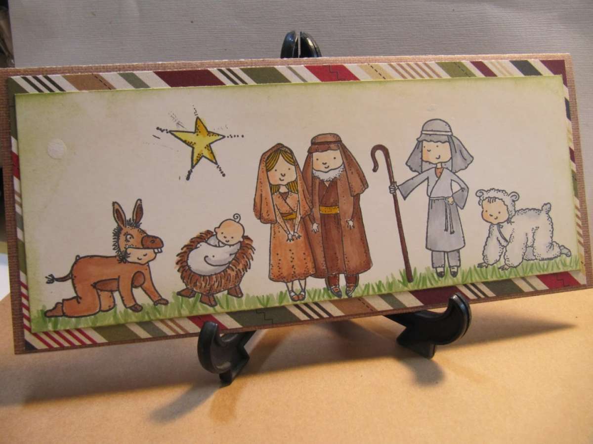 Presepe disegnato sul cartone