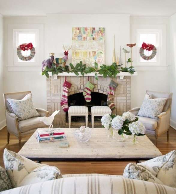 Salotto shabby chic per Natale