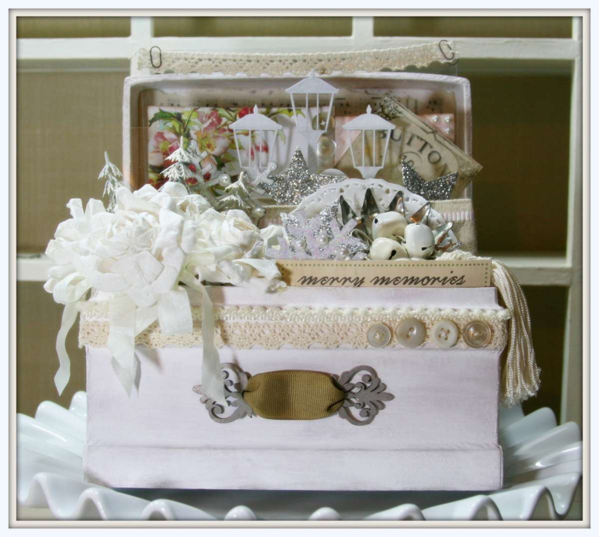 Scatola dei ricordi natalizi shabby chic