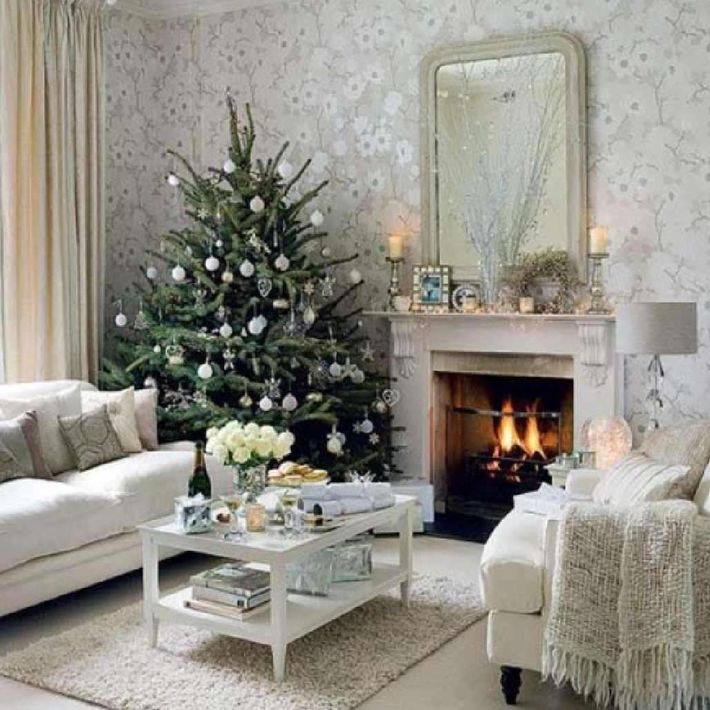 Soggiorno shabby chic per Natale