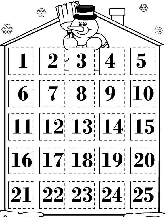 Una casetta calendario dell'Avvento da stampare