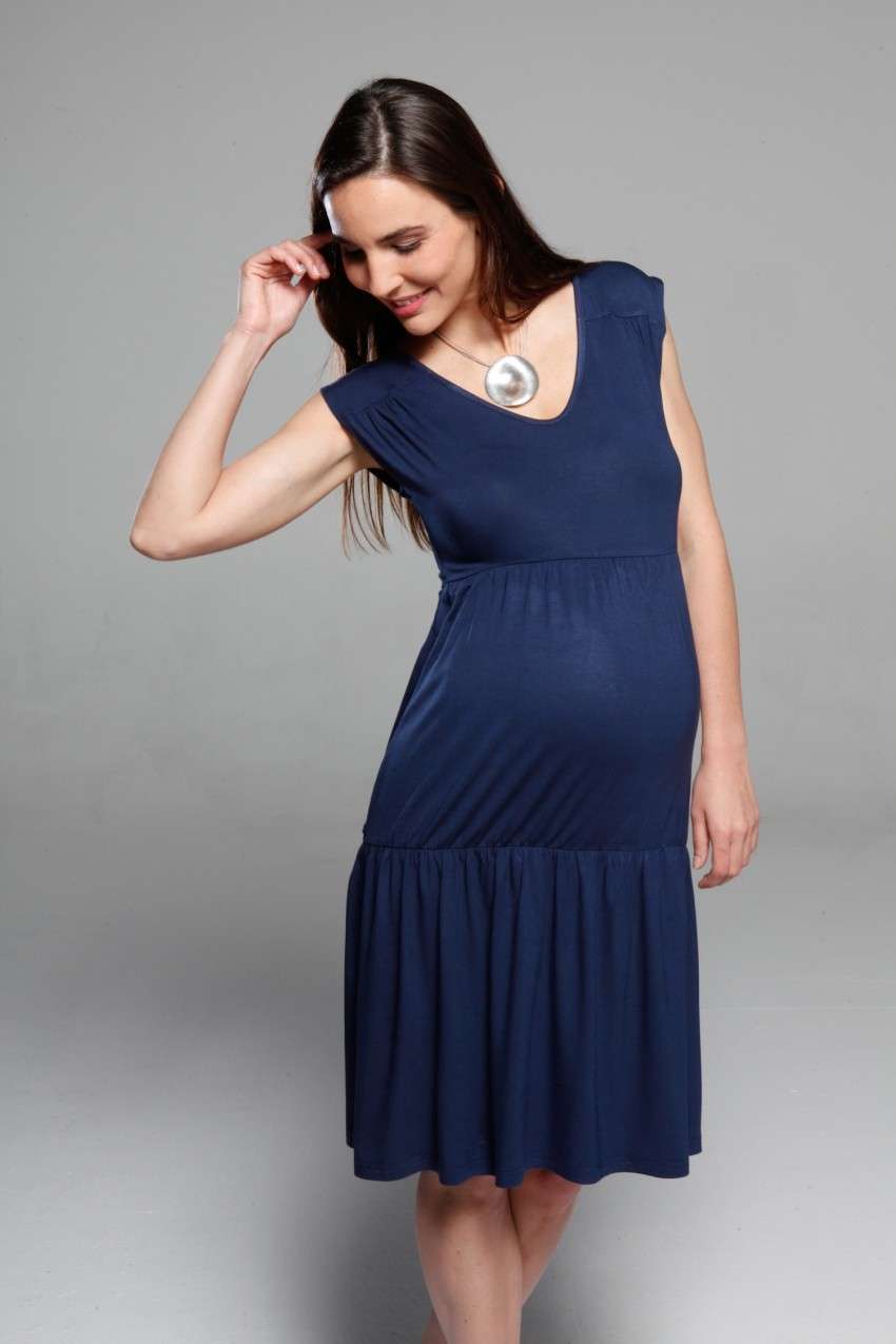 Vestito blu premaman
