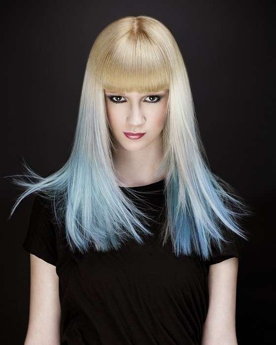 Dip Dye hair azzurro