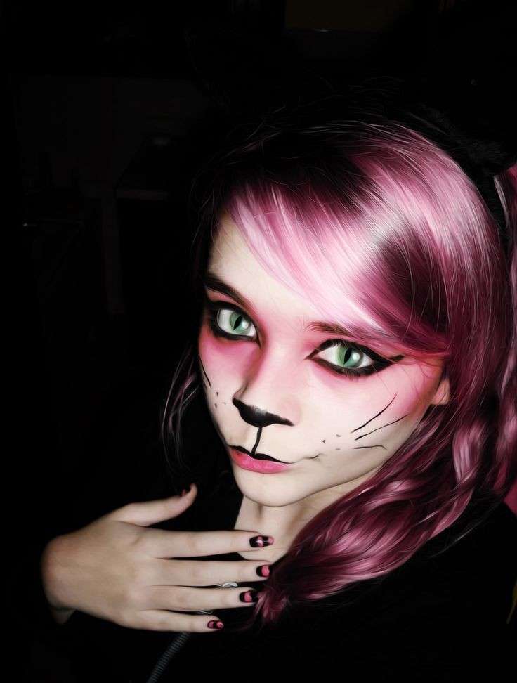 Gatto rosa per travestimento di carnevale