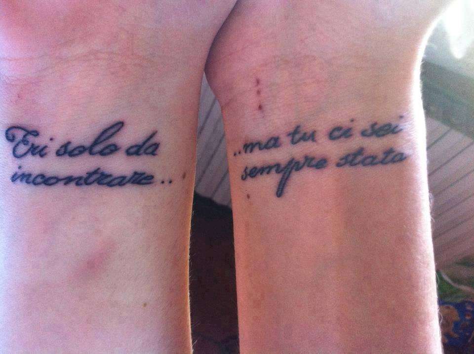 Tattoo di coppia con frase del Liga