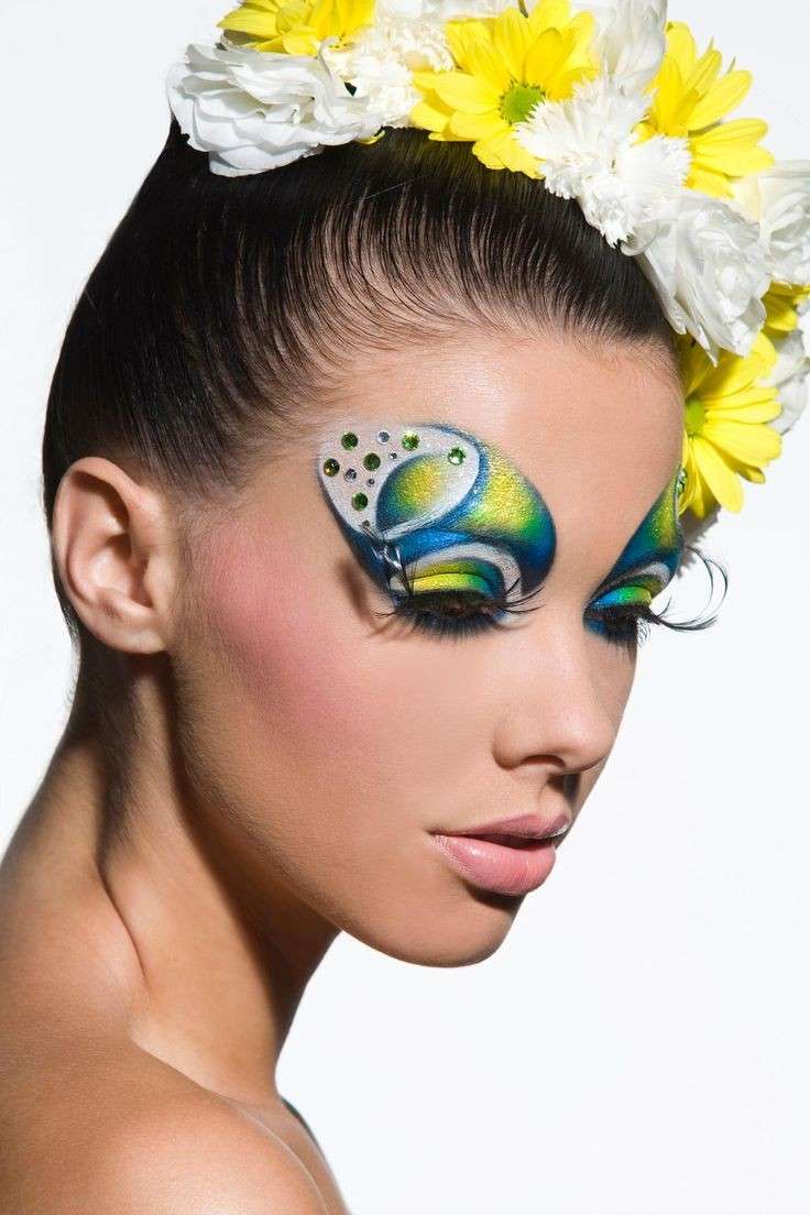 Trucco da farfalla giallo e blu