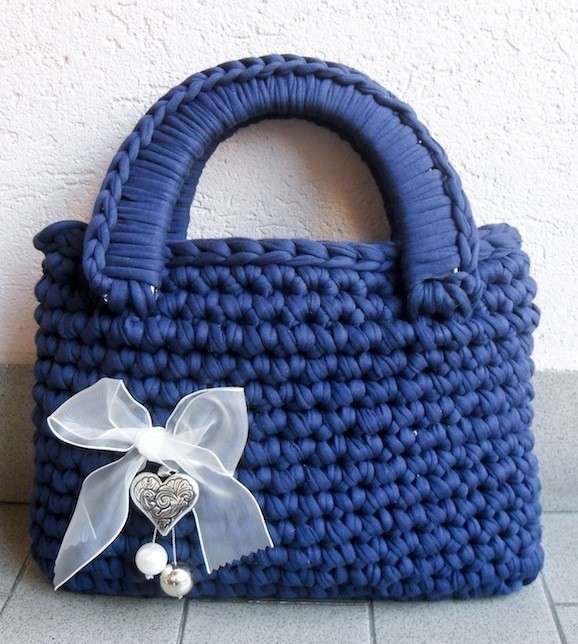 Borsa di fettuccia blu