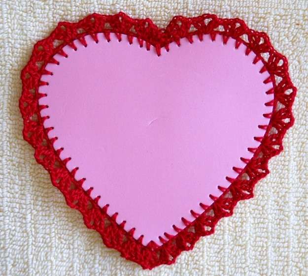 Cuore con dettagli crochet