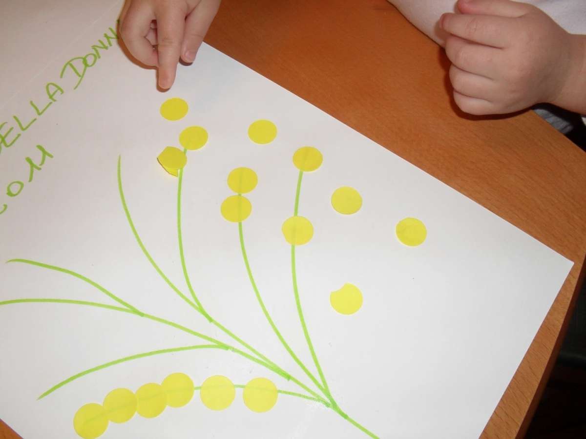 Disegno della mimosa per bambini