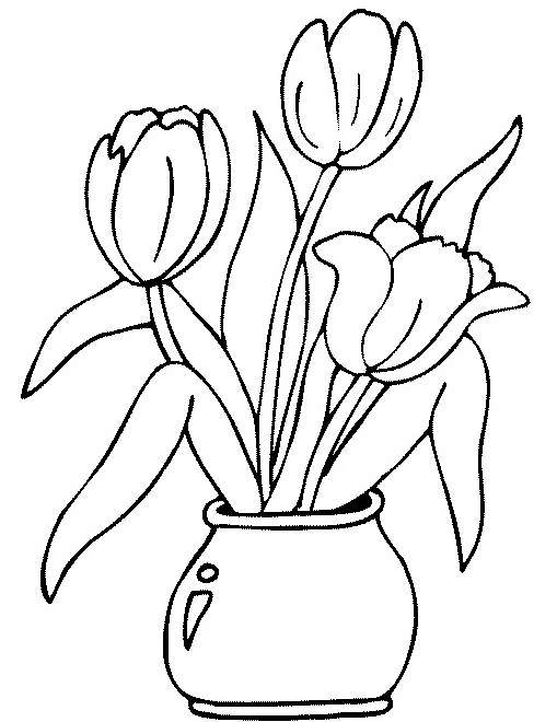 Disegno di un vaso di fiori