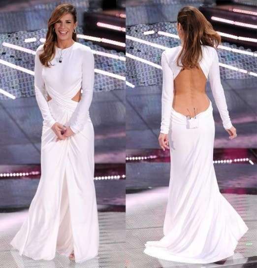Elisabetta Canalis in abito bianco