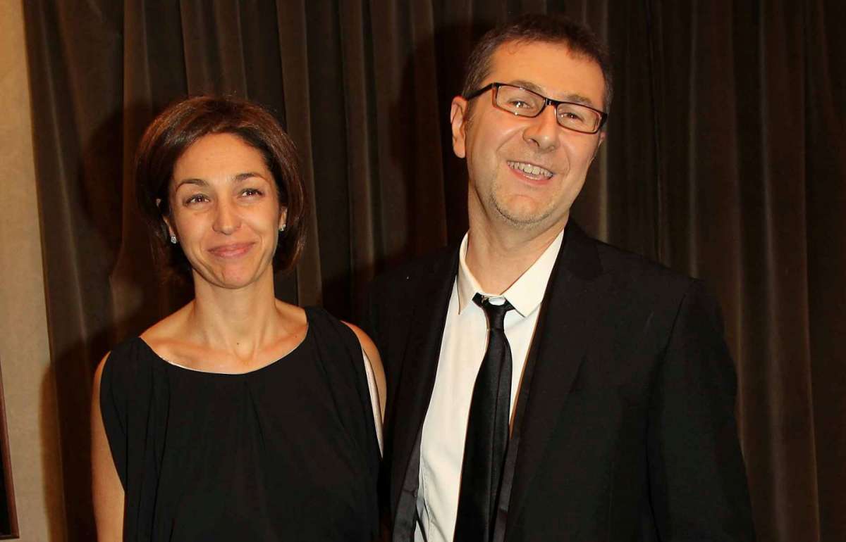 Fabio Fazio e la moglie Gioia Selis in primo piano