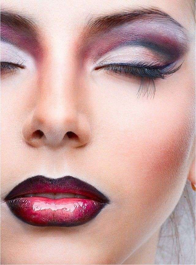 Rossetto sfumato per trucco da diavoletta