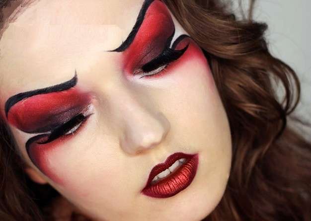 Rosso e bianco per trucco da carnevale