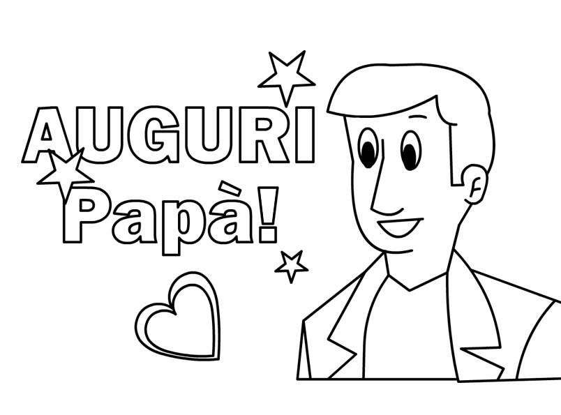 Auguri al papà da colorare