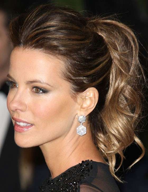 Coda di cavallo capelli fini di Kate Beckinsale 2014