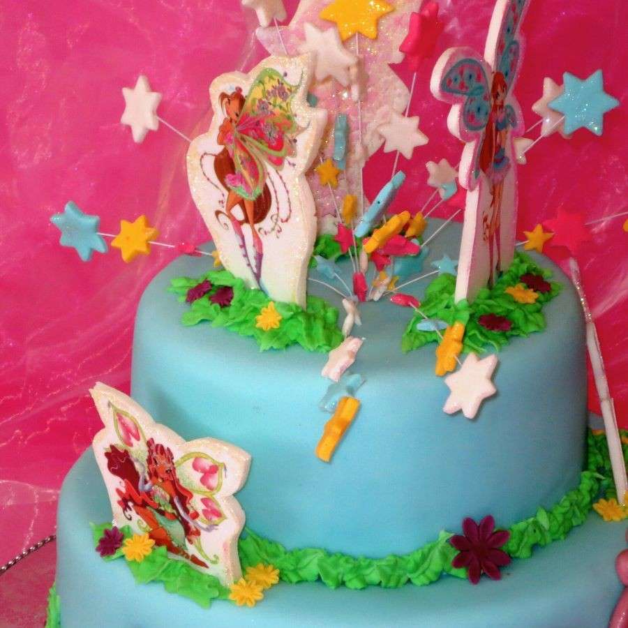 Il dettaglio della torta delle Winx