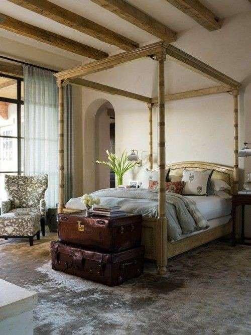 La camera da letto rustica