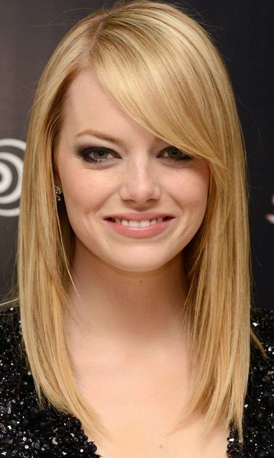 Taglio e acconciatura capelli fini Emma Stone 2014