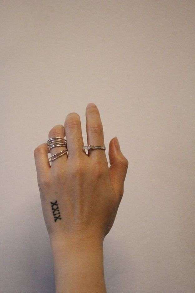 Tattoo numeri romani sulla mano