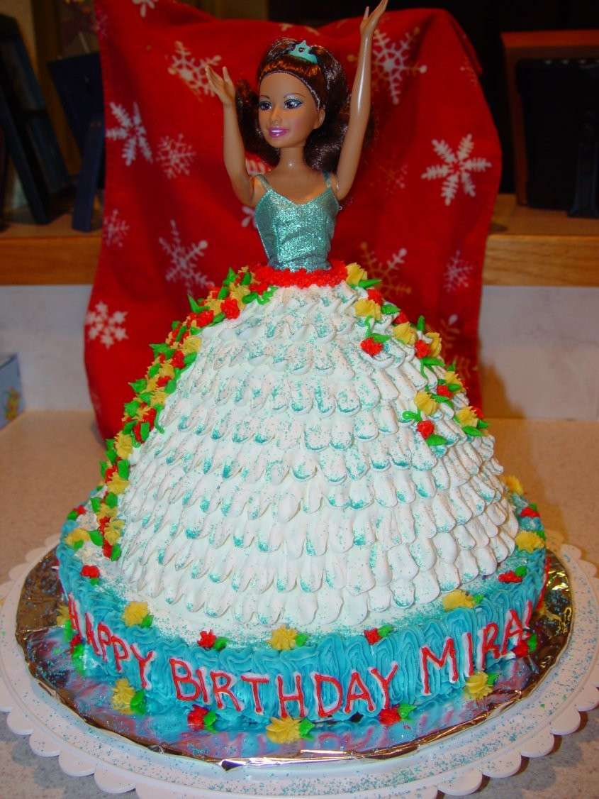 fusillialtegamino: Torta Barbie decorata con panna e auguri