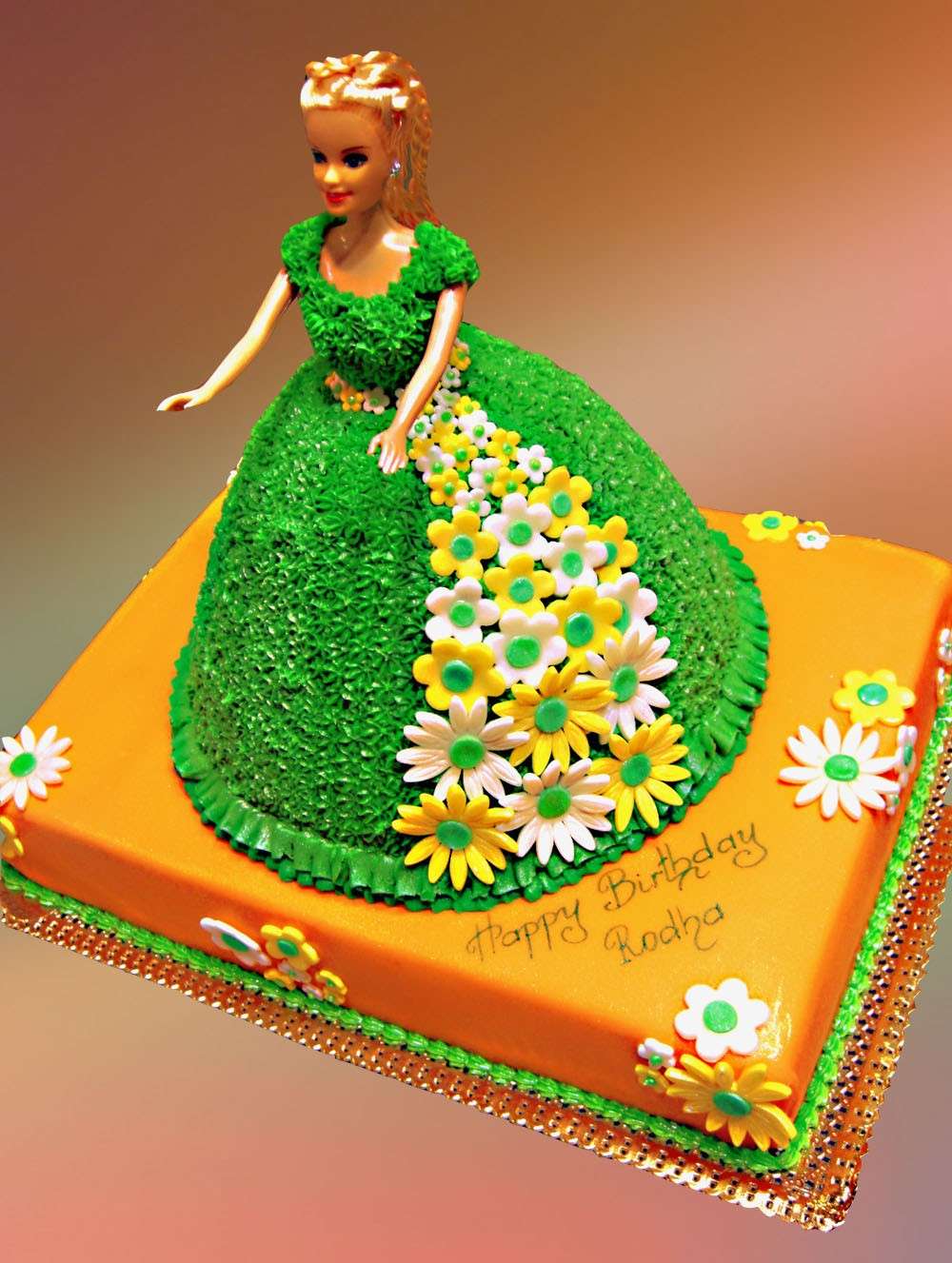 Torta Barbie verde