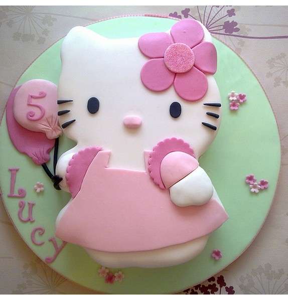 Torta Hello Kitty con palloncini